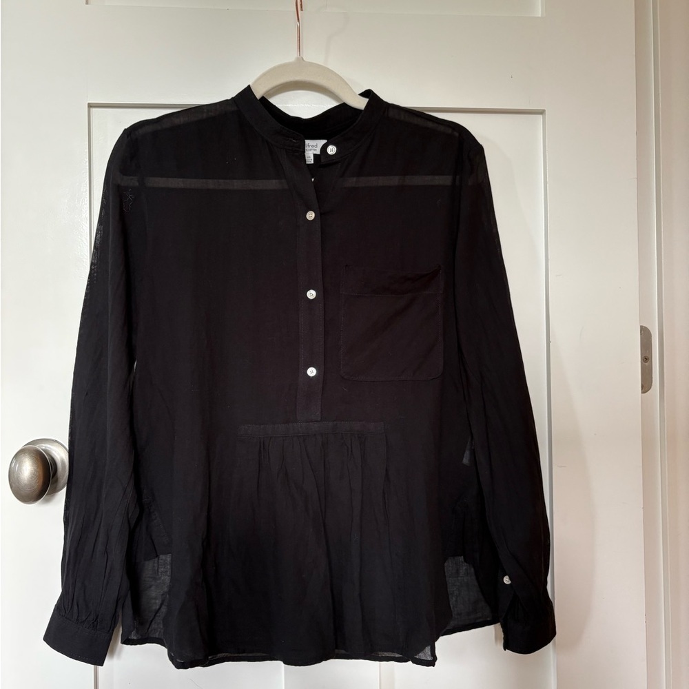 Wilfred Black Cotton Peplum Blouse Size XXS - Picture 2 of 9